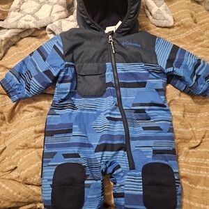 Columbia Navy and Blue Patterned Snowsuit